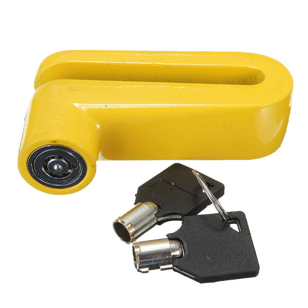 10mm Motorcycle Bicycle Safety Anti-theft Brake Rotor Lock Yellow - Auto GoShop