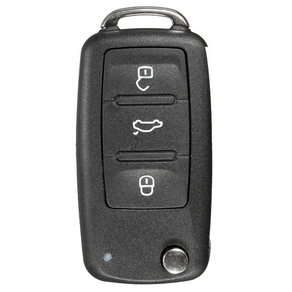 Dark Slate Gray 3 Button Remote Key FOB Shell Case+Uncut Blade For VW POlO