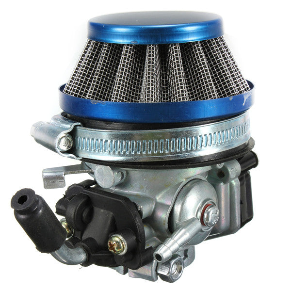 Midnight Blue Carb Carburetor+Air Filter For 49cc 50cc 60 66 80cc 2 Stroke Motorized Bike