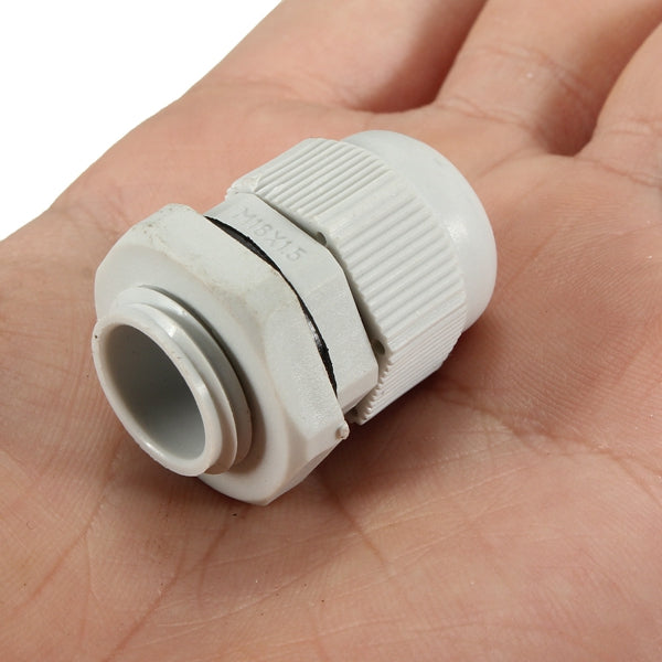 Gray Waterproof M16x1.5 IP68 Cable Gland Locking Nut Strain Stuffing Thread Compression