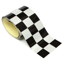Beige 3 Inch Black White Checkered Flag Vinyl Decal Tape Car motorcycle Bike Tank Sticker