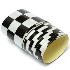 Beige 3 Inch Black White Checkered Flag Vinyl Decal Tape Car motorcycle Bike Tank Sticker