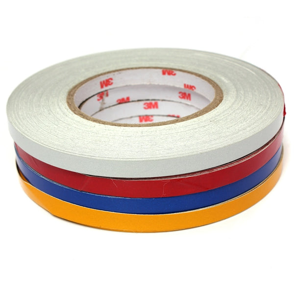 Firebrick 1Roll 1cm x45.7m Reflective Body Rim Stripe Sticker DIY Tape Self-Adhesive