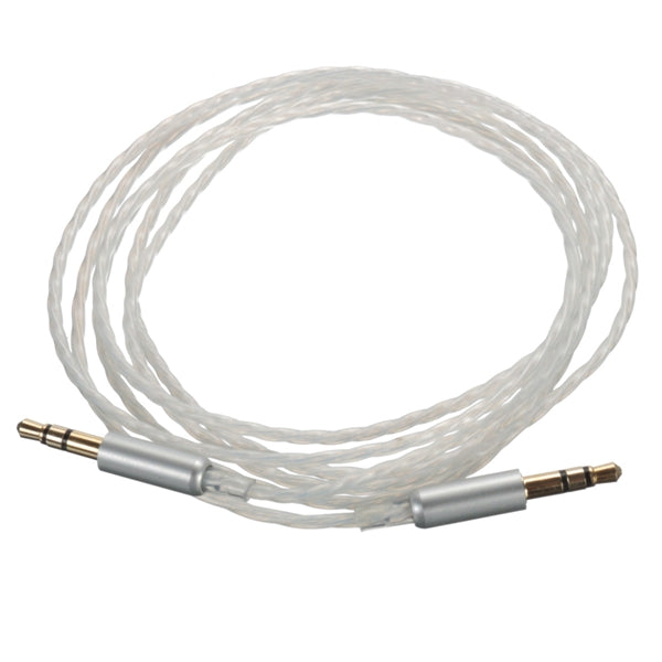 Gray Car AUX Stereo Male to Male Audio Upgrade PTFE Teflon Cable 1.5M 3.5mm for Phone iPod PC