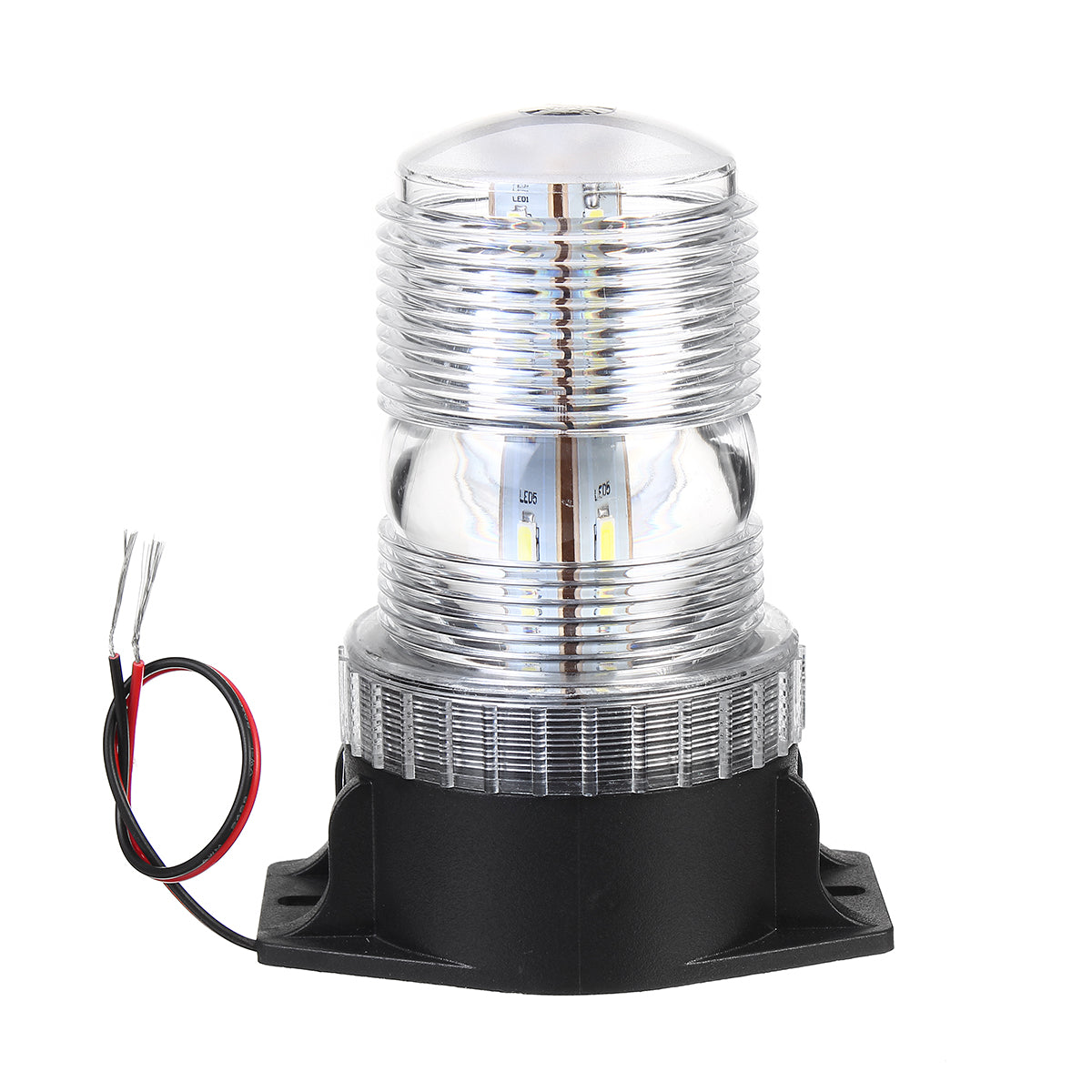 Gray 12-24V 30 LED Roof Rotating Beacon Strobe Tractor Warning Light Lamp