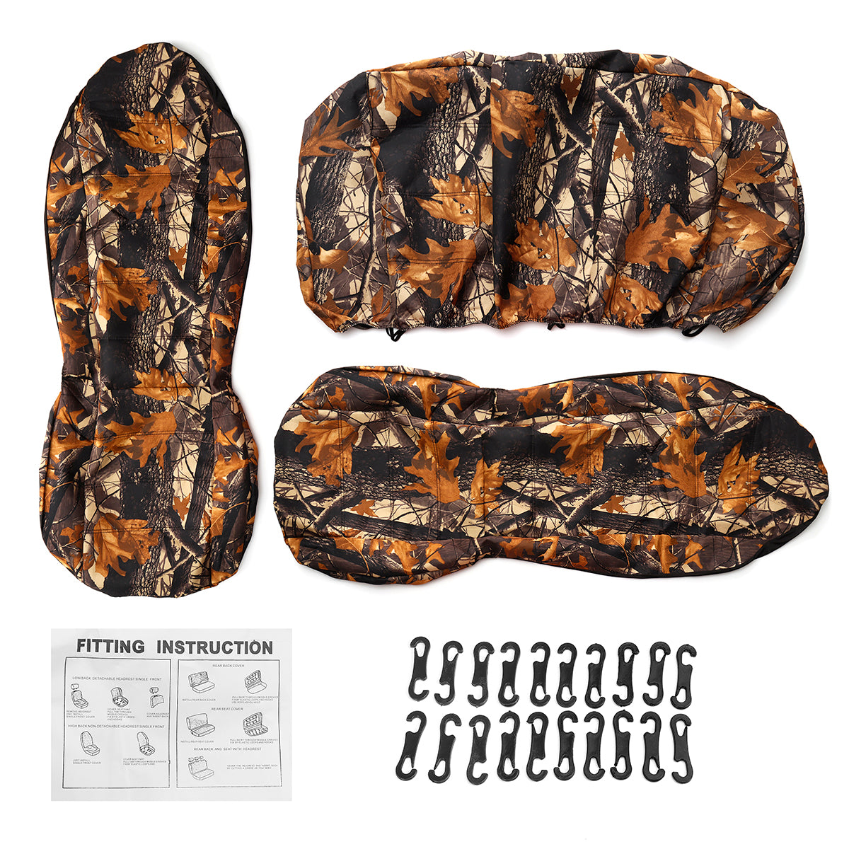 Universal Front + Back Camouflage Design Car Seat Covers Full Sets Protect Mat - Auto GoShop