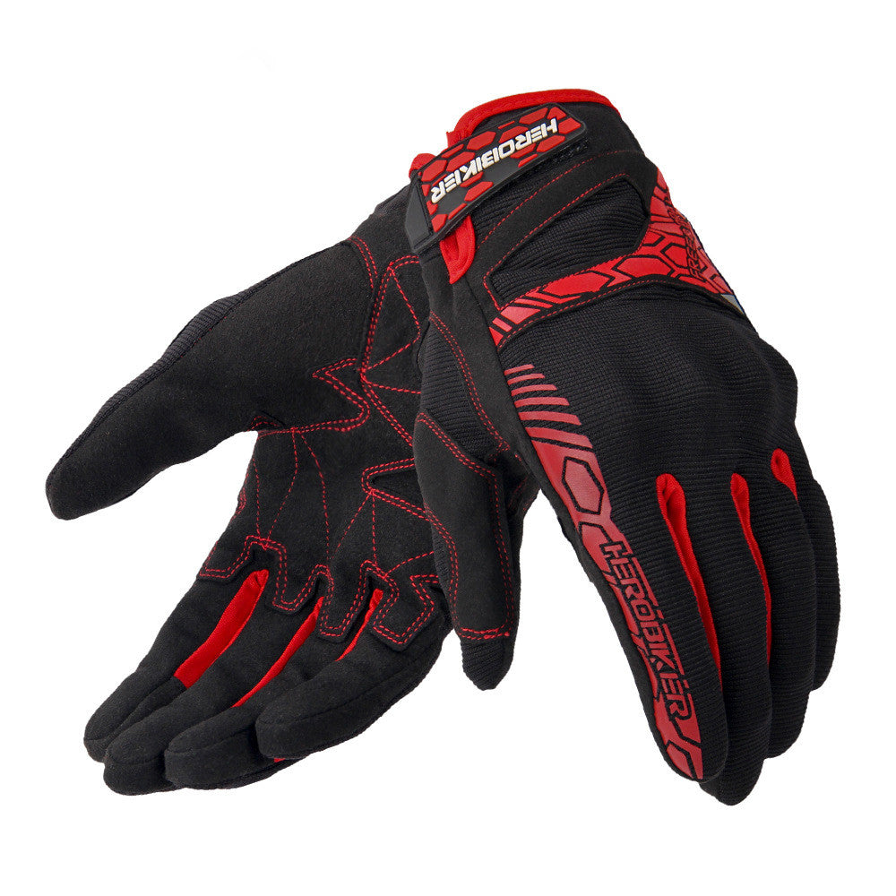 Dark Slate Gray HEROBIKER Motorcycle Motocross Full Finger Gloves Anti-slip Off Road Racing Touch Screen