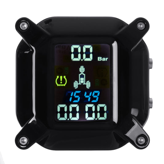 Black Wireless Tricycle Motorcycle Real Time TPMS LCD Display Tire Pressure Monitoring System Waterproof External WI Sensors For Polaris/Bombardier/Yamaha GL1800