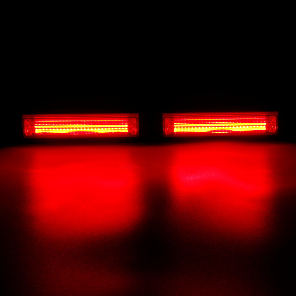 Red 2Pcs 40W Front Grille COB LED Emergency Light Flashing Warning Strobe Lamp 12-24V