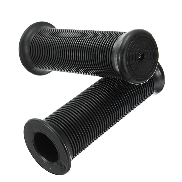 Black 7/8 Inch 22mm Motorcycle Handlebar Hand Grips Cafe Racer Bubber Clubman Custom Universal