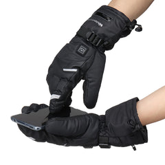 Dark Slate Gray M/XL 5 Level Electric Heated Touch Screen Gloves Motorcycle Outdoor Skiing Waterproof 10Hrs Warm