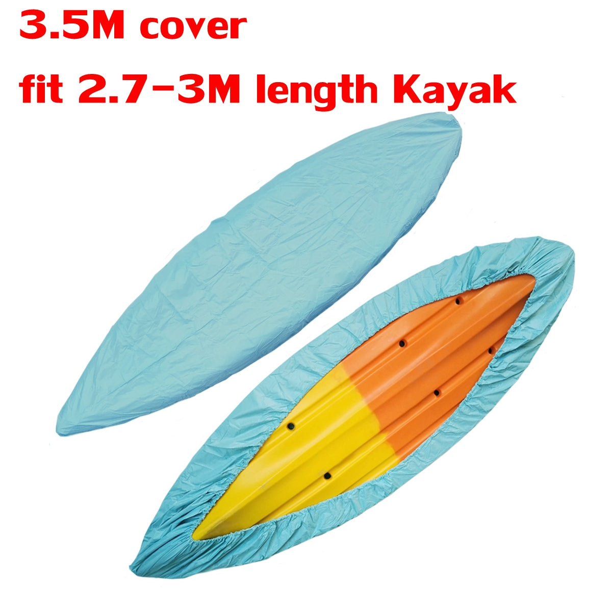 Light Steel Blue 210D 3.5M/4.5M/5.1M Boat Kayak Cover Canoe Dust Rain Waterproof UV Resistant Blue