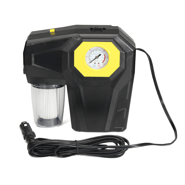 Light Goldenrod 150psi 4 in 1 Motorcycle Bike Tire Inflator Pump W/ LED Lihght Auto Air Compressor