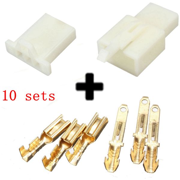10sets 2.8mm 3 Way Motorcycle Electrical Male Female Connector Terminal Housing - Auto GoShop