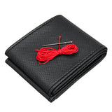 DIY Car Steering Wheel Covers PU Leather Protector with Needle and Thread 37-38cm Universal - Auto GoShop