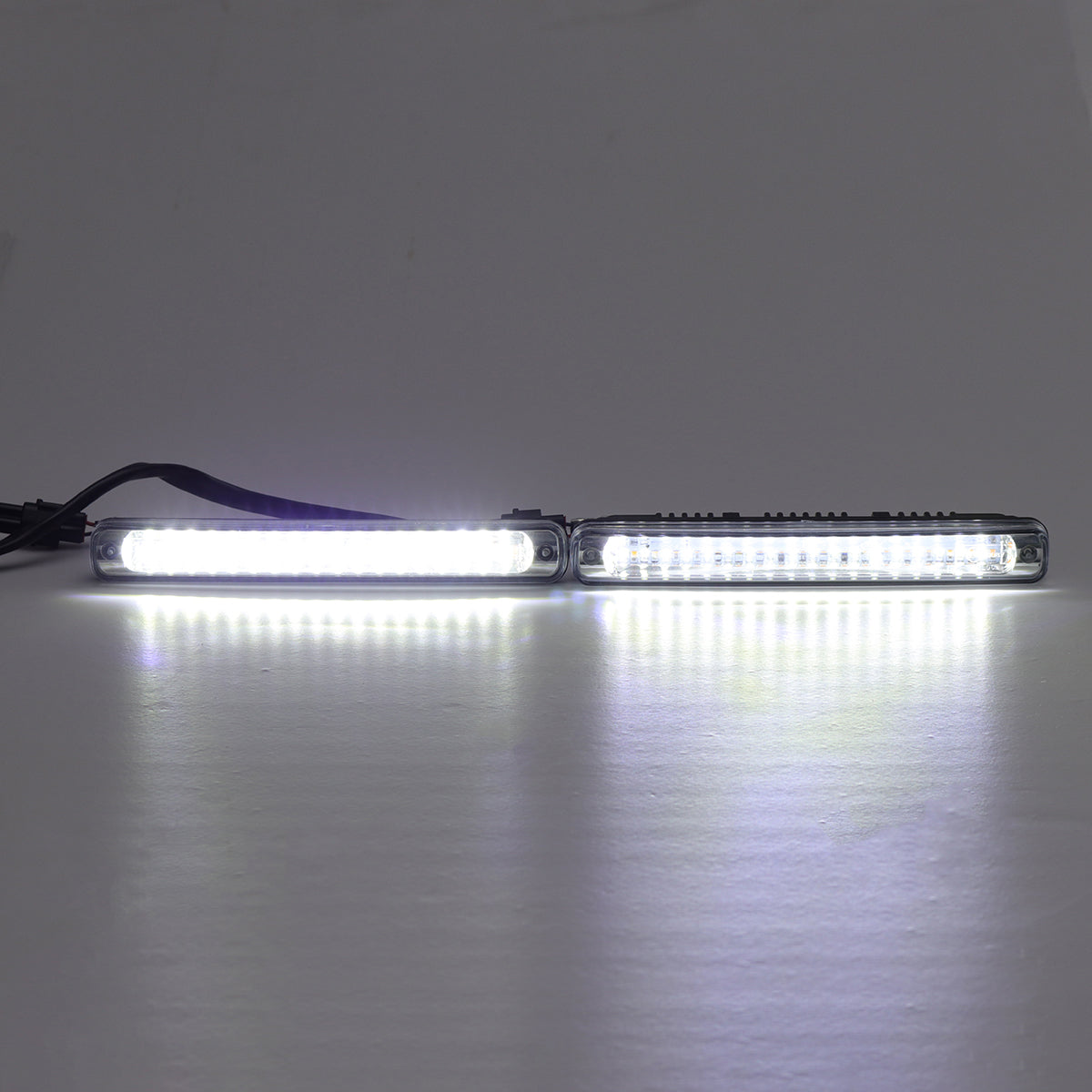 White Smoke 36 LED Dual Color Car Daytime Running Lights DRL Lamps Universal White+Amber