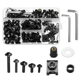 177PCS Black Fairing Bumpers Panel Bolts Kit Fastener Clips Screw for Motorcycle - Auto GoShop