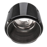 Dark Slate Gray 2.6 Inch 66 to 114mm Universal Carbon Fiber Car Auto Exhaust Pipe Tail Muffler End Tip