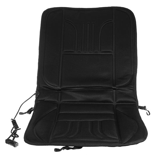 Black 12V Car Van Auto Heated Padded Pad Hot Seat Heated Cushion Cover Warmer Winter Black