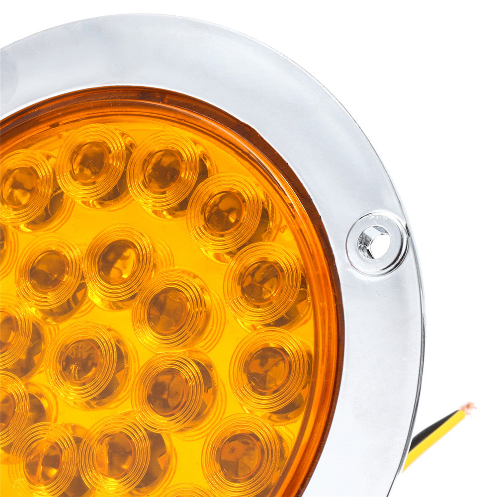 Orange 24 LEDs 10-30V Waterproof Indicator Stop Rear Tail Light For Motorcycle Car ATV Boats