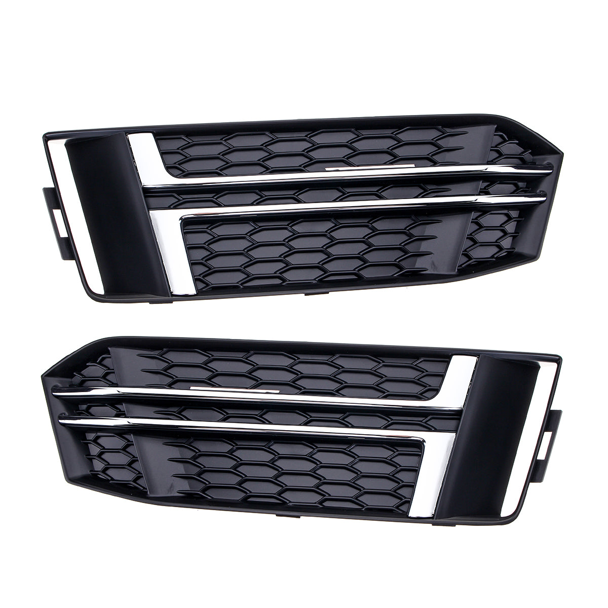 Black Front Bumper Fog Light Lamp Grille Grill 8W0807681F 8W0807682F For Audi A4 B9 S-LINE 2016-2018
