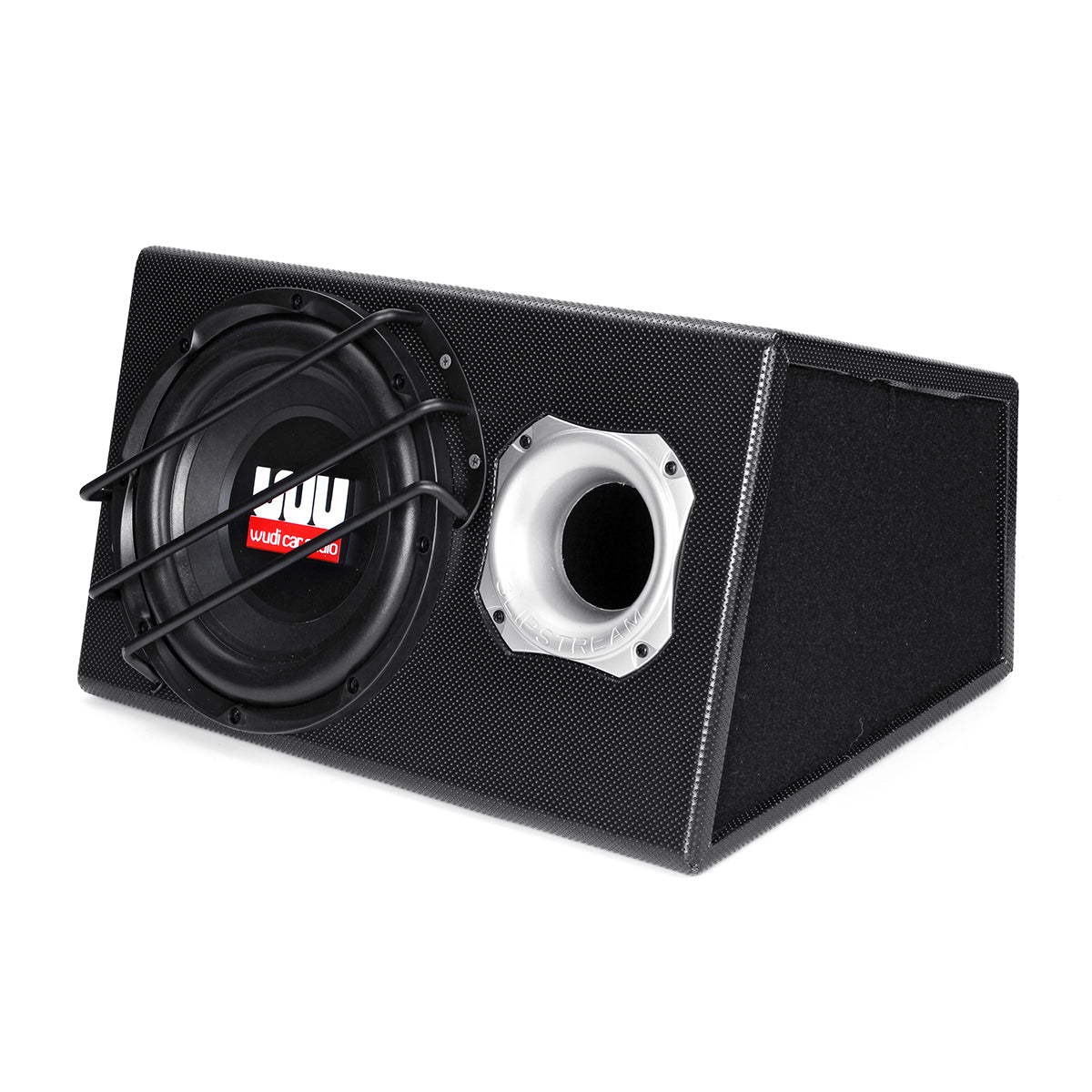 Black W10 Car Active Audio Stereo Subwoofer Powered Amplifier Enclosure Speaker With Wire 1100W 12V