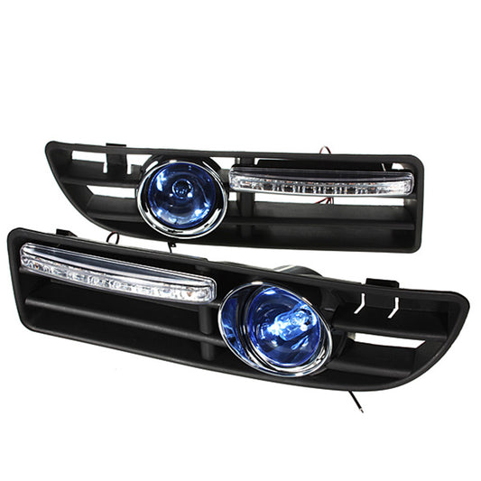 Black Pair Front Fog Light LED DRL Daytime Running Lights with Grill For VW Golf Jetta Bora Mk4 1999-2004