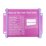 Pale Violet Red 12V Anti-theft Motorcycle Alarm System MP3 FM SD USB Remote Engine Start+2 Horns