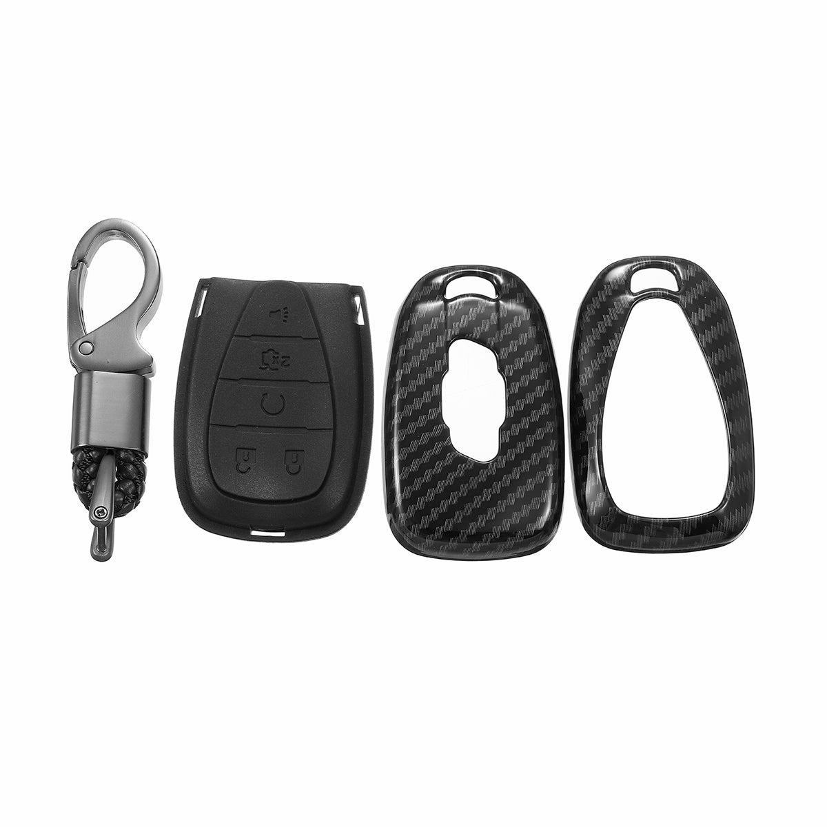5 Button Carbon Fiber Key Fob Remote Cover For Chevrolet Malibus Camaro Cruze - Auto GoShop