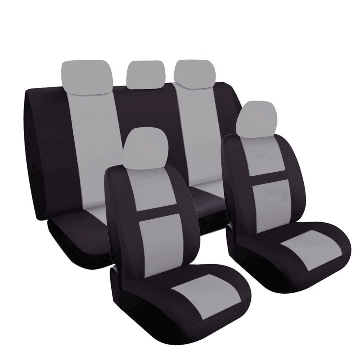 Universal 9Pcs 5 Heads Car Seat Bench Covers Protector Polyester For Truck SUV - Auto GoShop