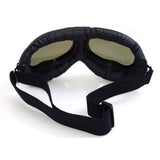 Black Retro Helmet Goggles Motrocycle Scooter Cycling Riding Eyewear Glasses Adult