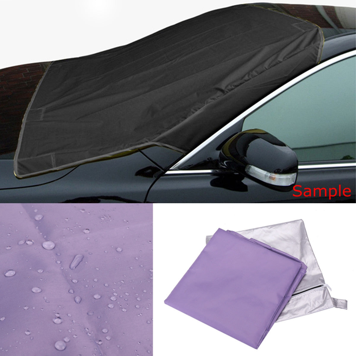Dark Gray Car SUV Windshield Front Window Cover Snow Ice Protector Purple Sun Shield