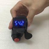 Dark Blue 36V/48V/60V/72V Thumb Throttle w/ LCD Digital Battery Voltage Display For Ebike Scooter