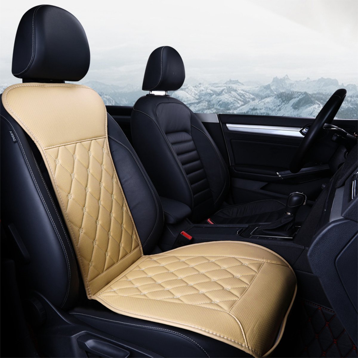 Universal Car Front Seat Cover Chair Cushion Pad Mat Protector PU - Auto GoShop