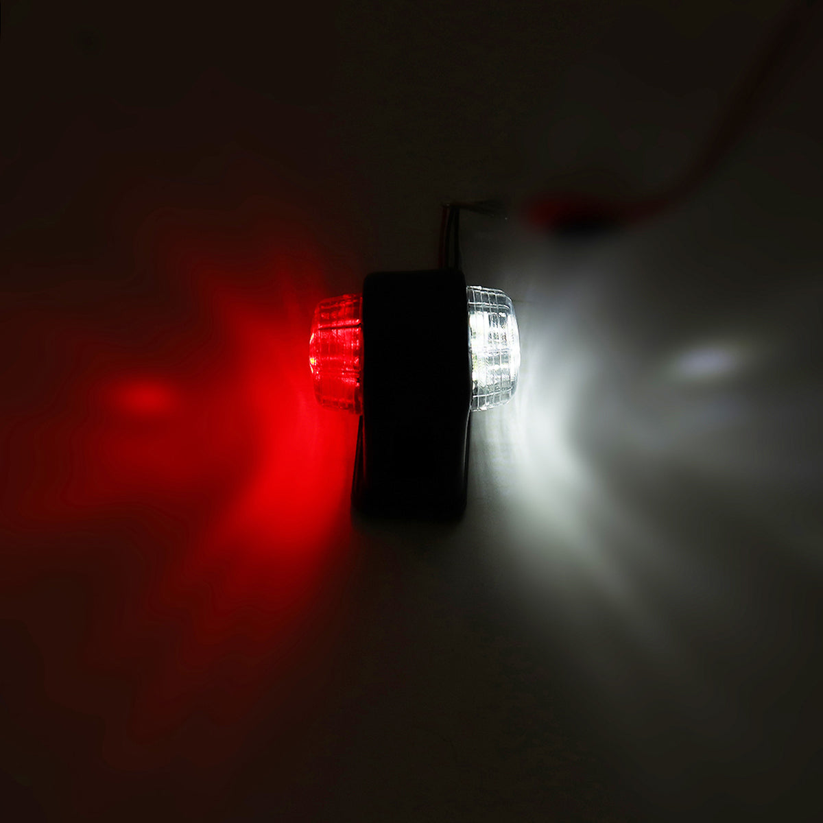 Red 12V 24V 8 LED Side Marker Lights Indicator Rubbers Lamp Red+White For Trailer Truck Caravan Van