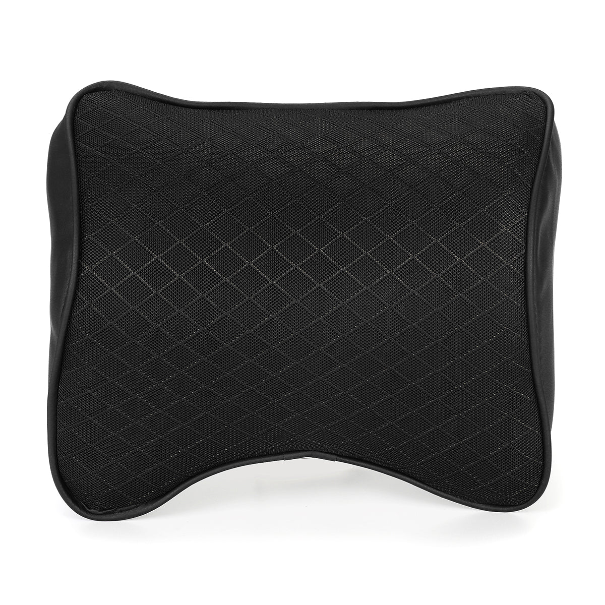 Black Leather Memory Foam Car Pillow