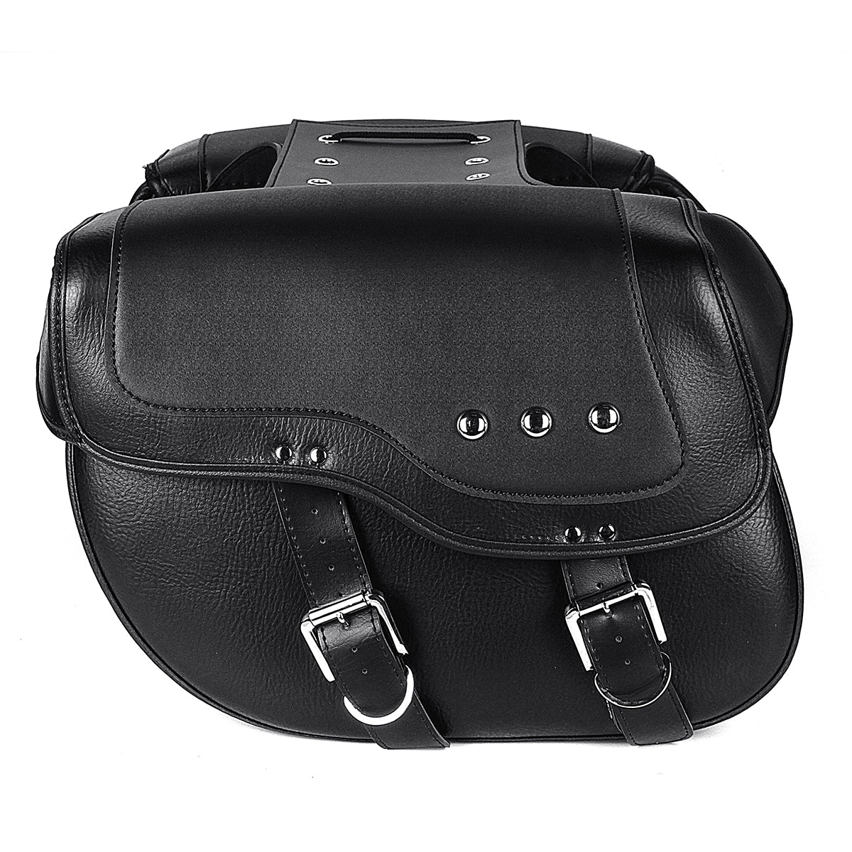 Dark Slate Gray Motorcycle PU Leather Luggage Saddlebags Black For Sportster XL883 1200