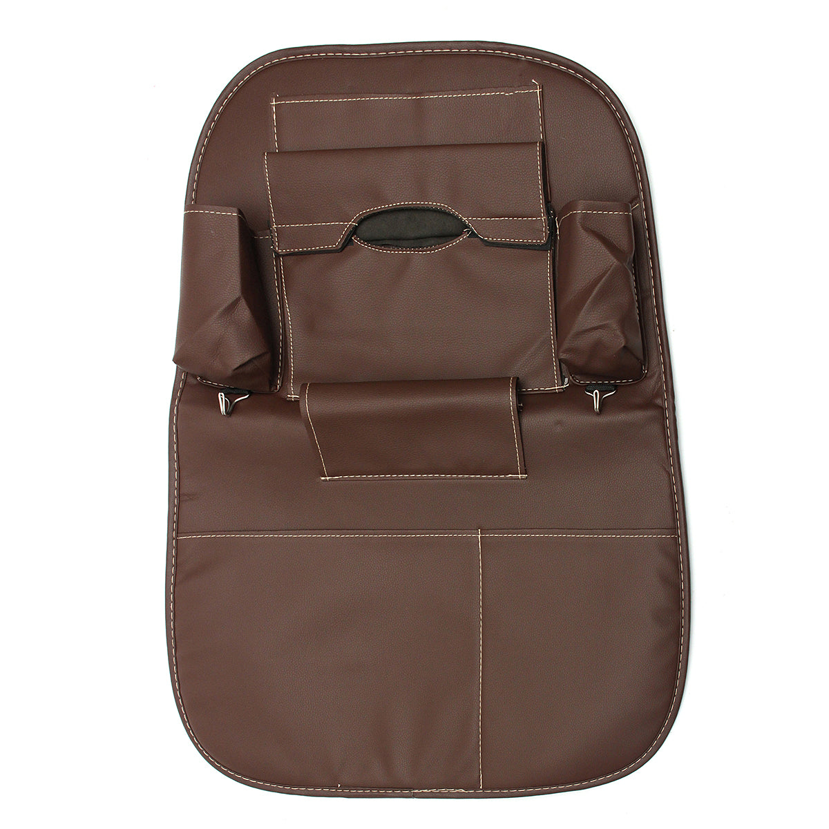 Leather Car Seat Back Storage Bag Waterproof Seat Cover Multi-functional Cup Holder Organizer - Auto GoShop