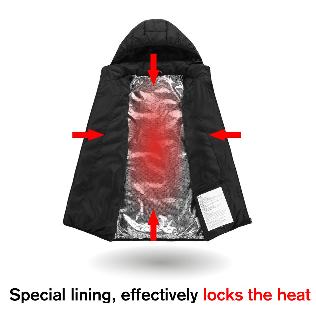 Brown Electric USB Intelligent Heated Coats Jackets Hooded Heating Back + Neck Vest Winter Warmer Men Women