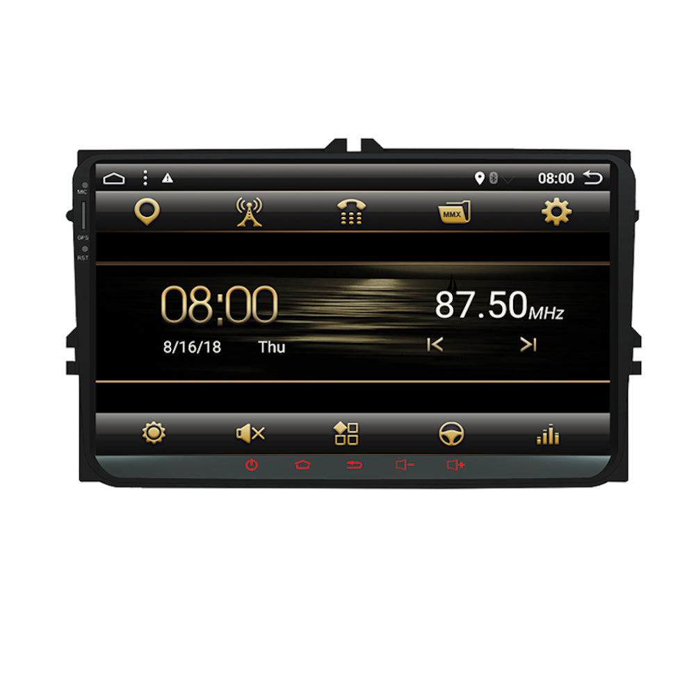 YUEHOO 9 Inch 2 DIN for Android 9.0 8 Core 4+32G Car Stereo Radio Player GPS Touch Screen 4G bluetooth FM AM RDS Radio for VW Skoda - Auto GoShop