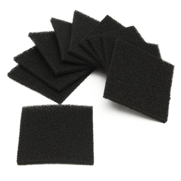 10pcs 28PPI Black Square Activated Carbon Foam Sponge Air Filter Pads Set for Smoke Absorber - Auto GoShop