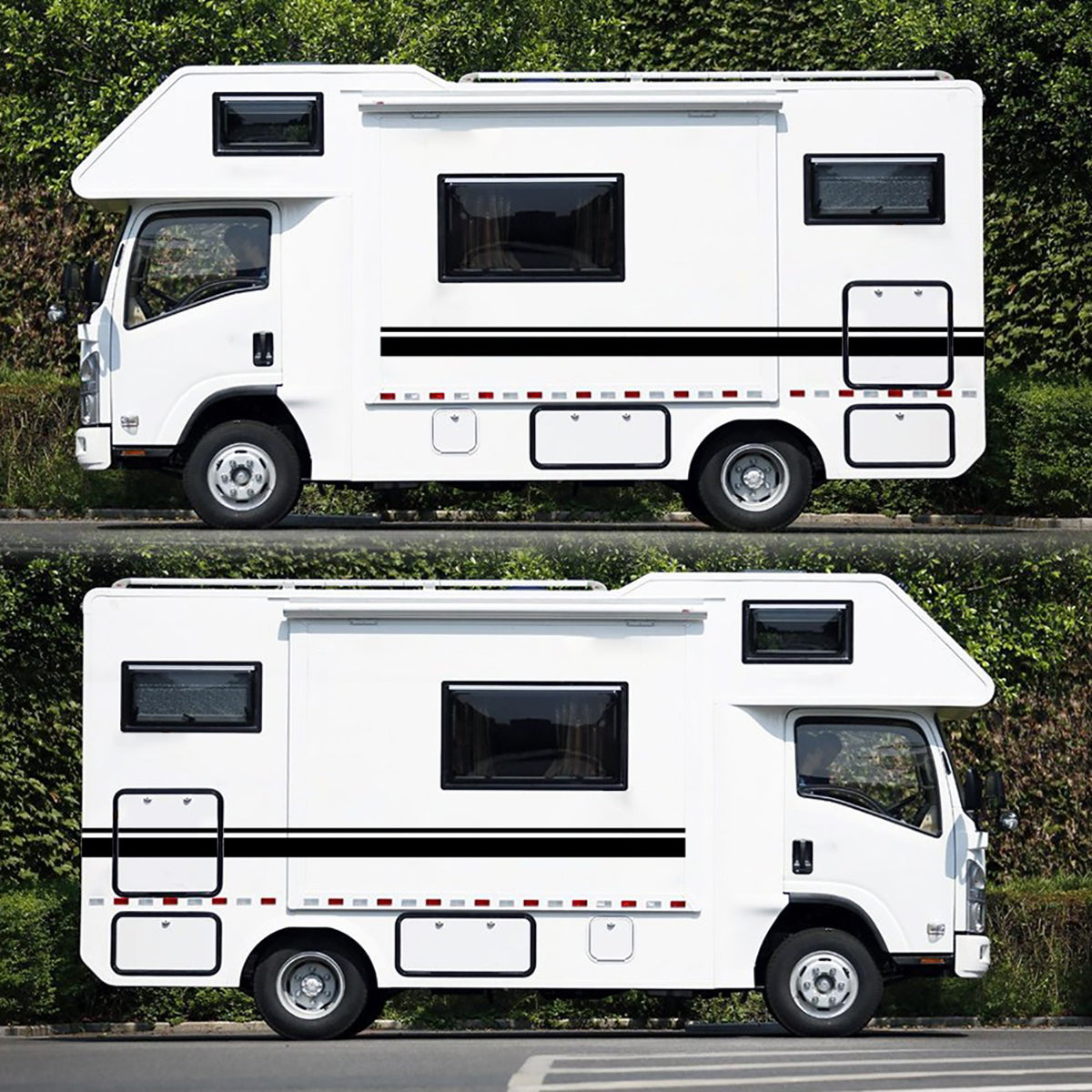 White Smoke Car Body Sticker Stripes Graphics Decals For Fiat Ducato Motorhome Camper Van RV Truck