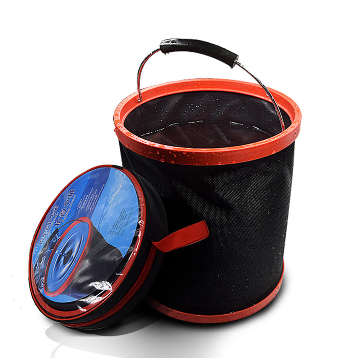 Black 12L Collapsible Folding Water Bucket For Outdoor Boating Camping Fishing Car Washing