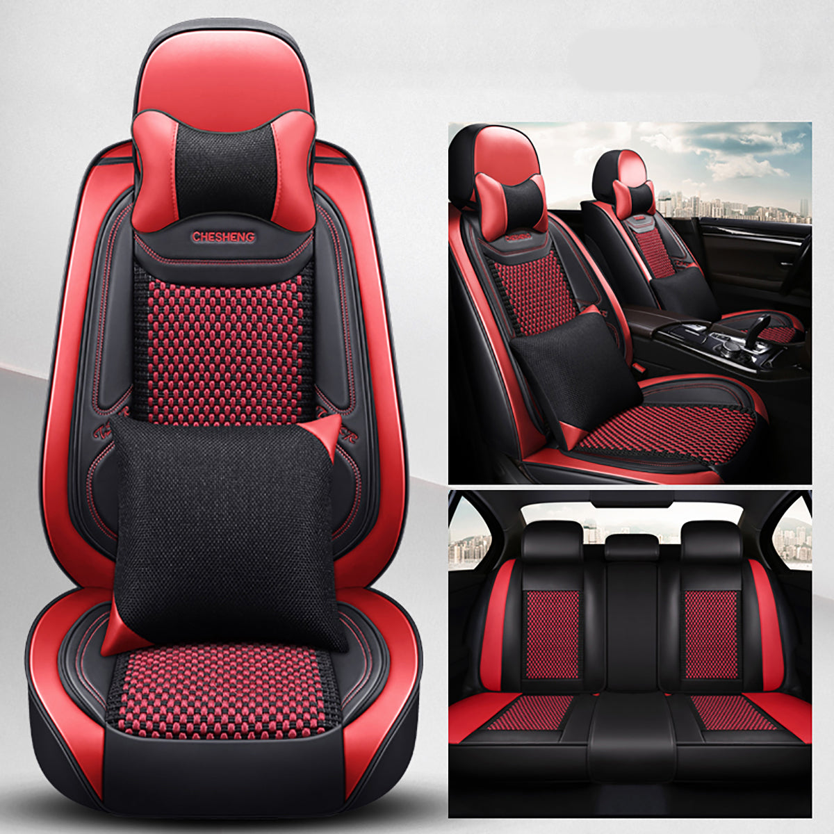 65x55x25CM Four Seasons General Car Seat Cushion Cover Breathable Wear-Resistant Anti-Static PU Leather - Auto GoShop