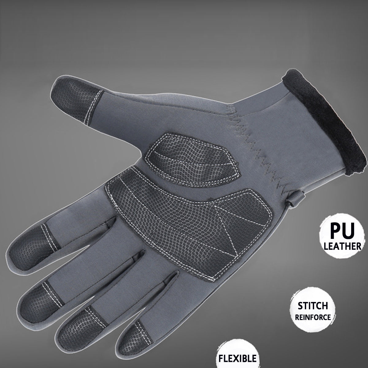 Slate Gray Men Women Winter Gloves Outdoor Sports Motorcycle Waterproof Windproof Antiskid Touch Screen