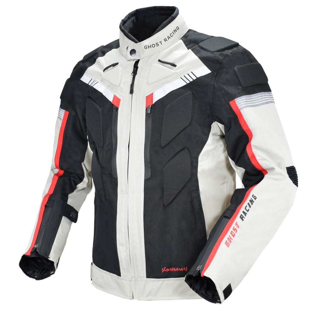 Dark Slate Gray GHOST RACING Motorcycle Jacket Water Repellent Off-road Motocross With Protective Armor Gear Clothing