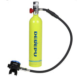 Yellow Green 1L Scuba Oxygen Cylinder Air Tank Underwater Glassess Breathing Equipment Set