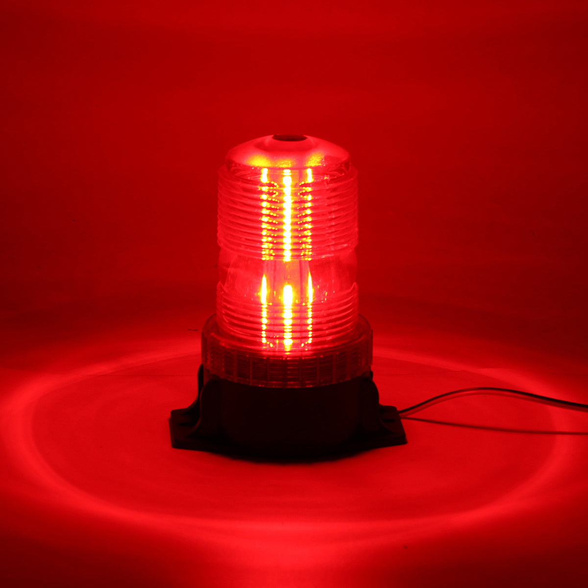 Red 12-24V 30 LED Roof Rotating Beacon Strobe Tractor Warning Light Lamp