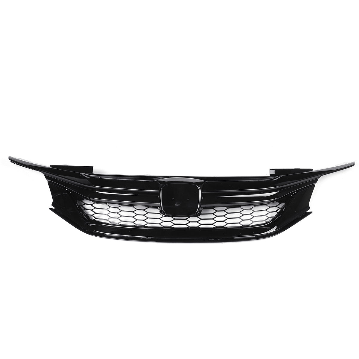 Black Sport Style Front Car Grille Front Bumper For 16-17 9th Gen HD Accord Sedan Glossy Black JDM