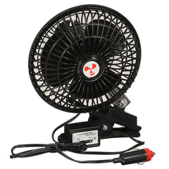 Black 12V DC Car Electric Oscillating Fan Portable Cooler Clip for Vehicle Van Trunk